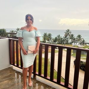 Light blue Bardot dress